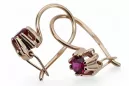 Vintage Jewlery Earrings Ruby Original Vintage 14K Rose Gold vec053r